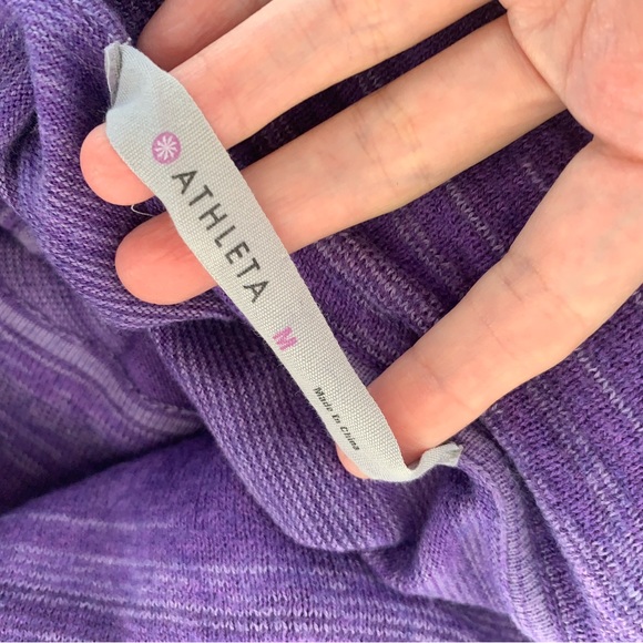 Athleta Purple Long Sleeve Cowl Top Casual Shirt M - Picture 4 of 5